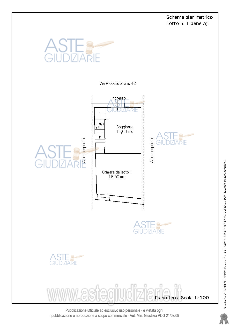 Planimetria del bene