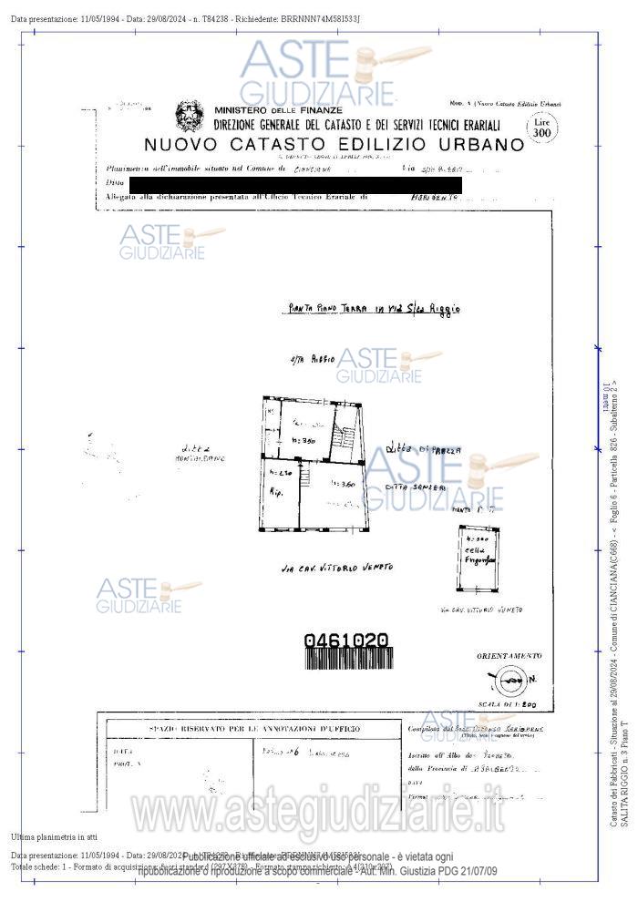 Planimetria del bene