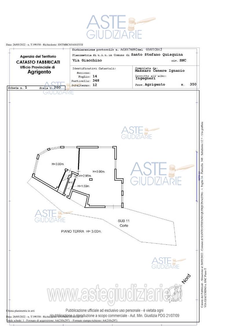 Planimetria del bene