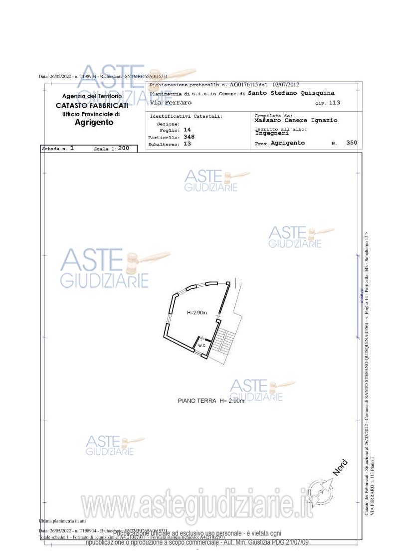 Planimetria del bene