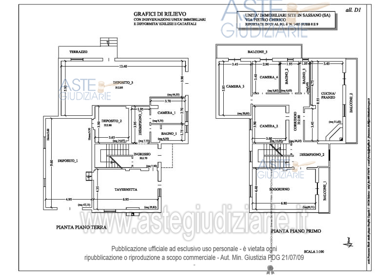 Planimetria del bene