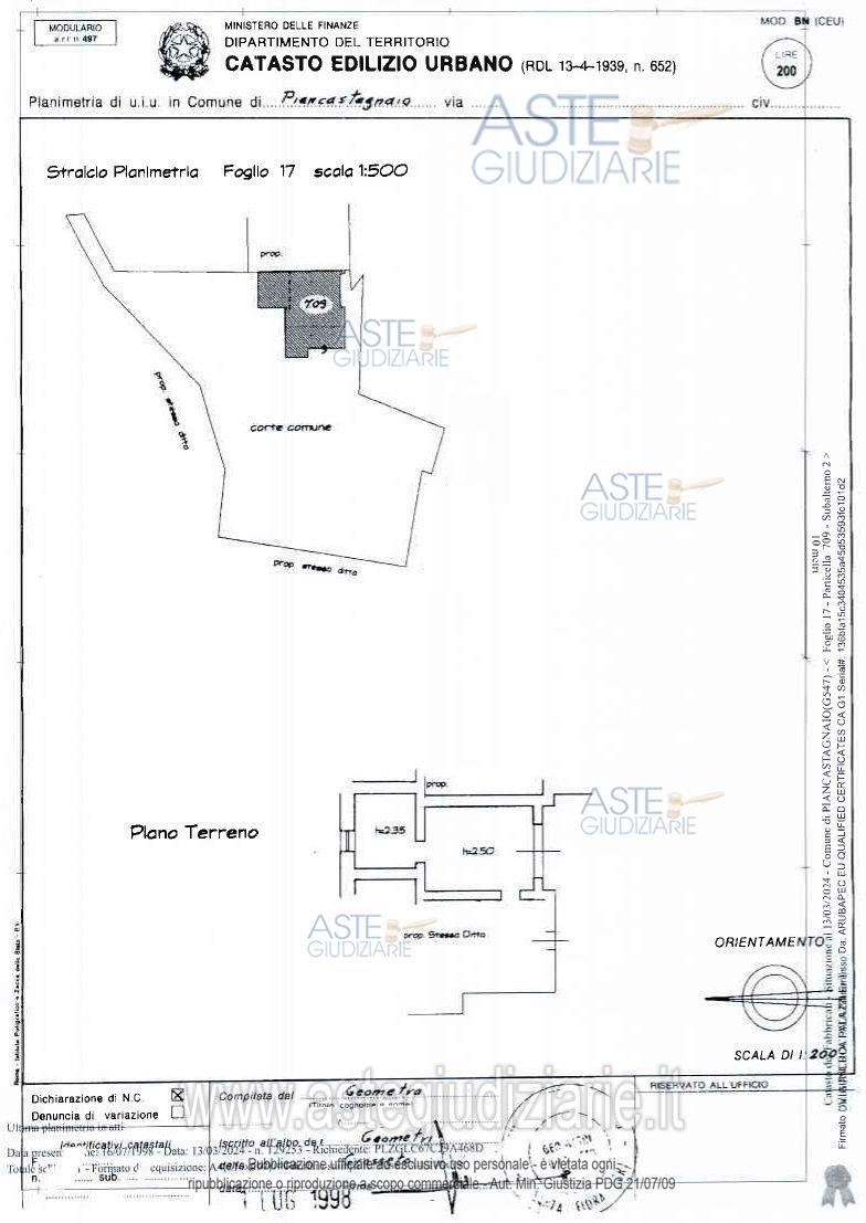 Planimetria del bene