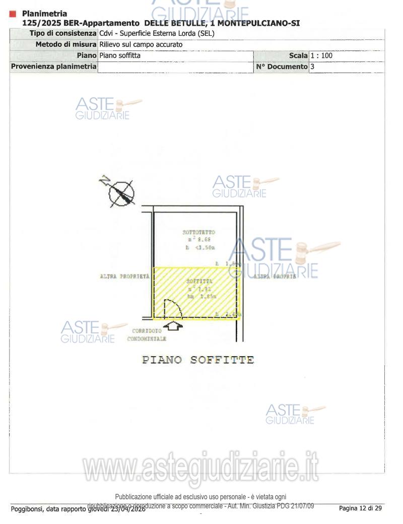 Planimetria del bene