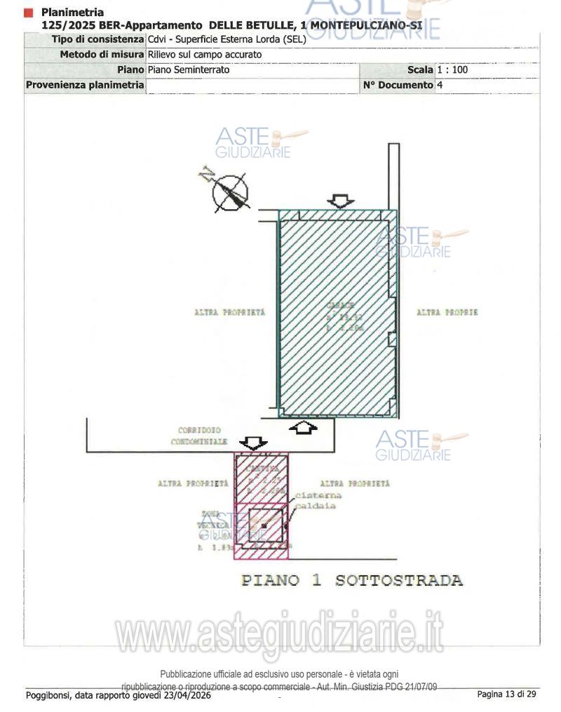Planimetria del bene