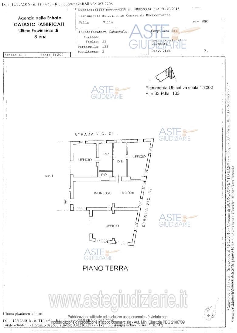 Planimetria del bene