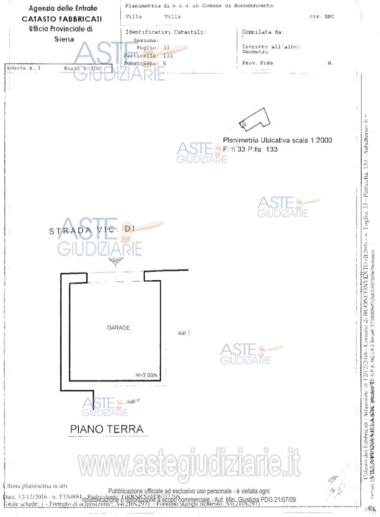 Planimetria del bene