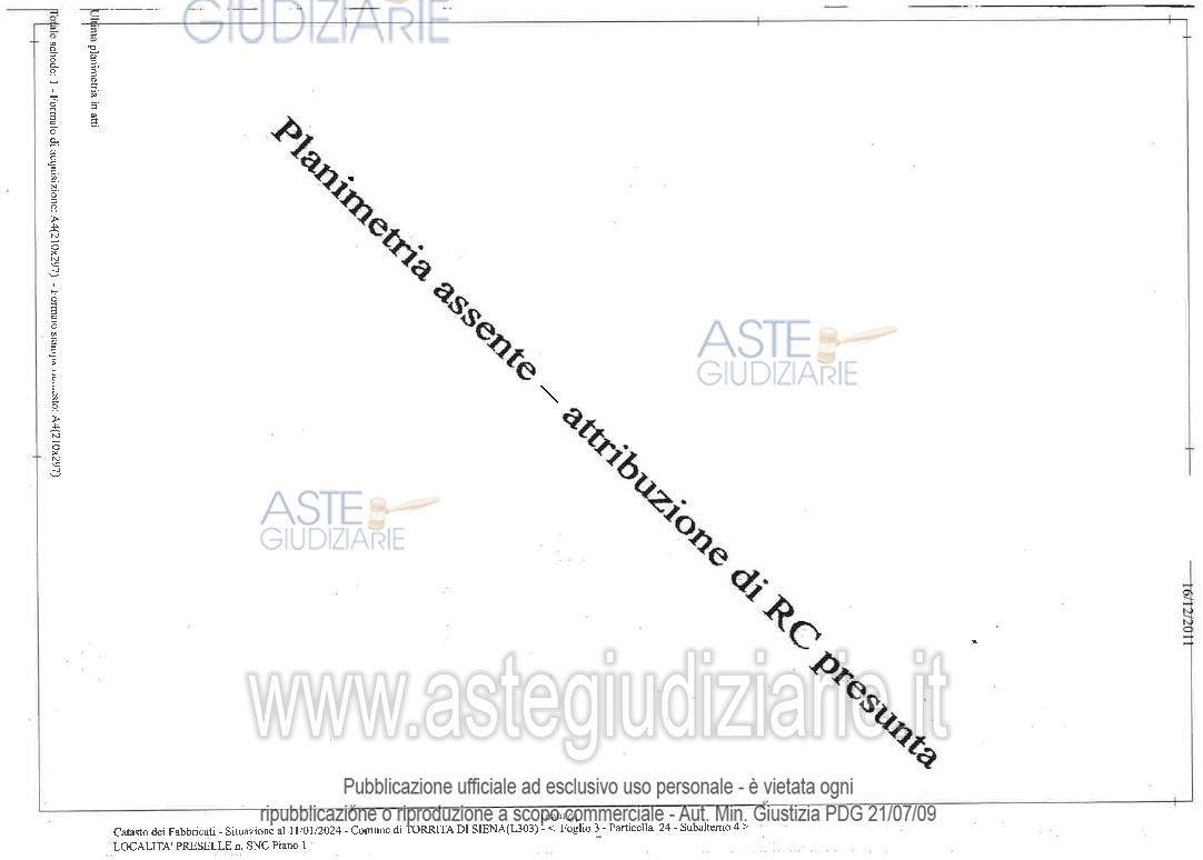 Planimetria del bene