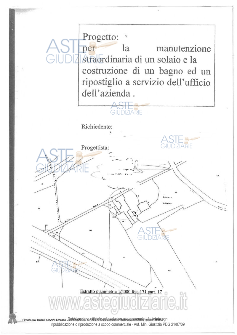 Planimetria del bene