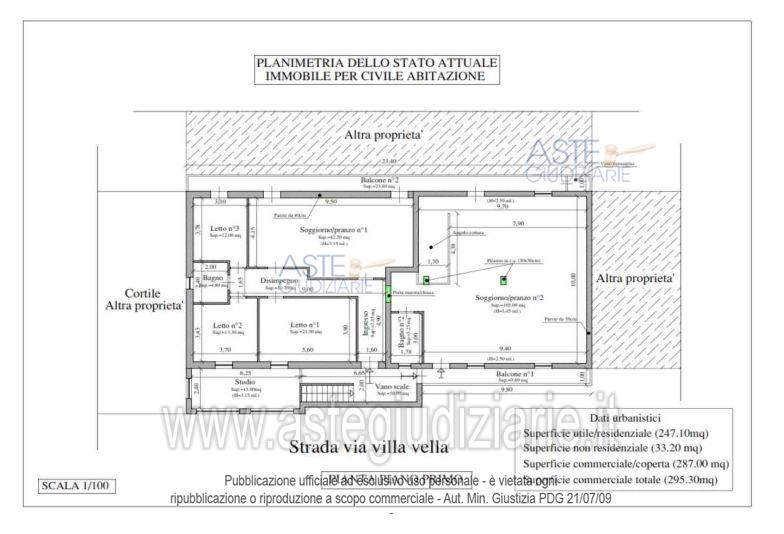 Planimetria del bene