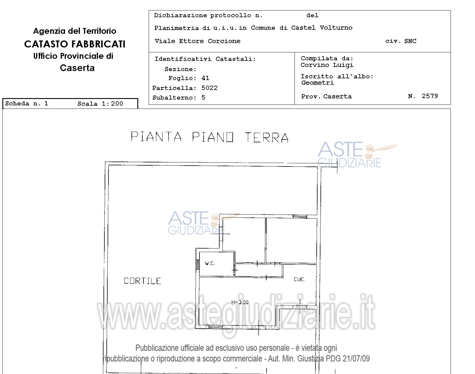 Planimetria del bene