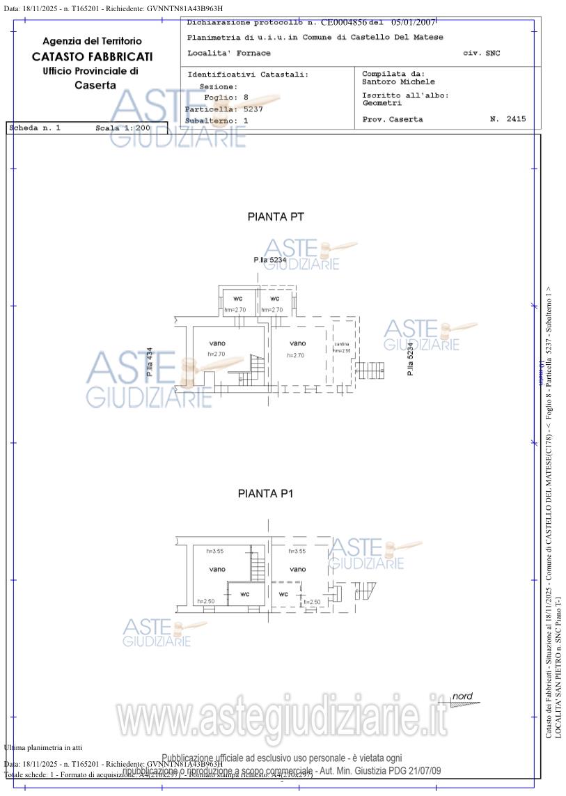 Planimetria del bene
