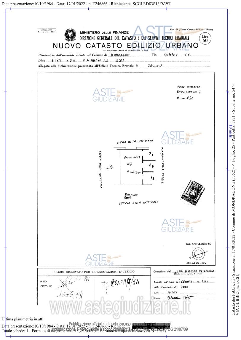 Planimetria del bene