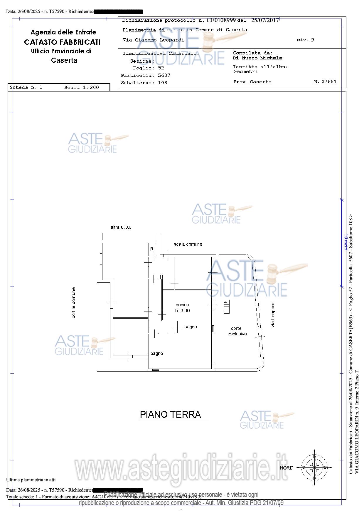 Planimetria del bene
