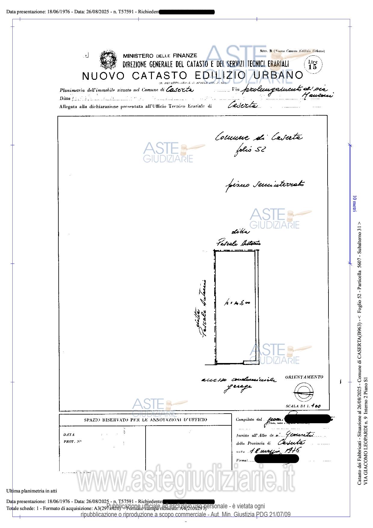 Planimetria del bene