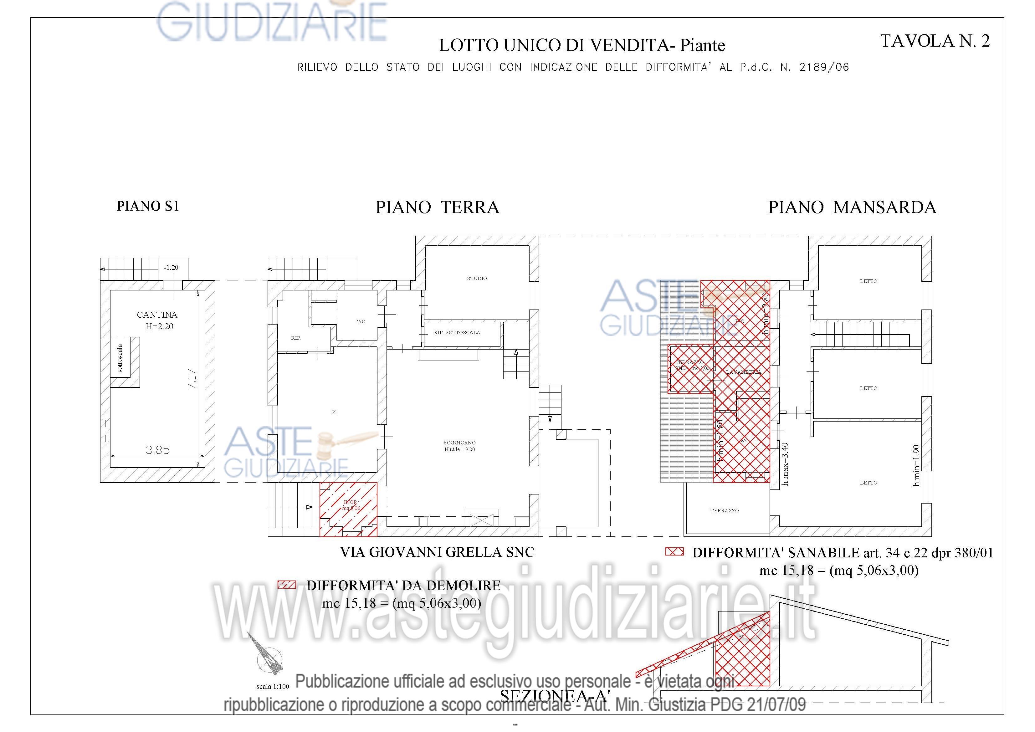 Planimetria del bene