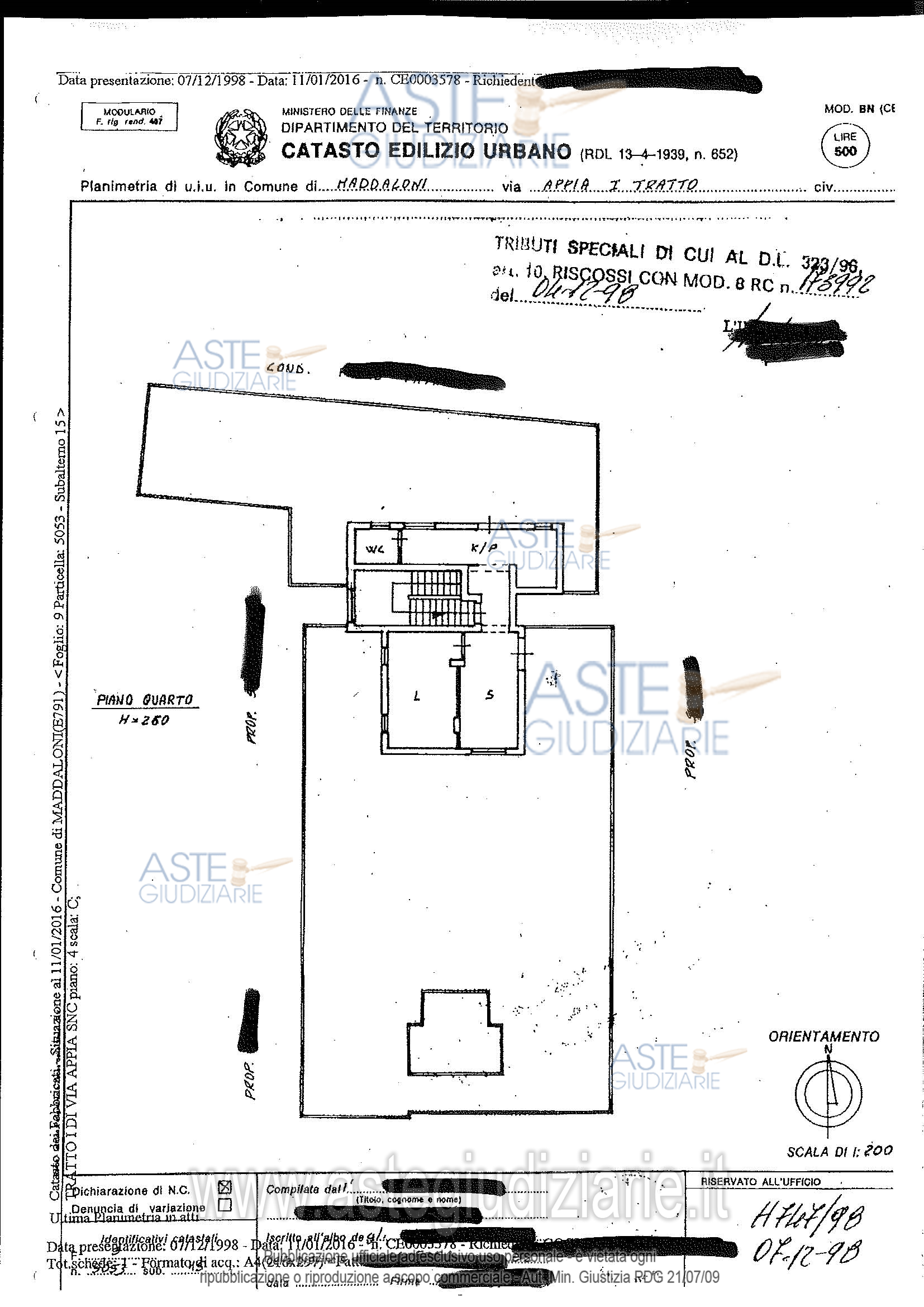 Planimetria del bene