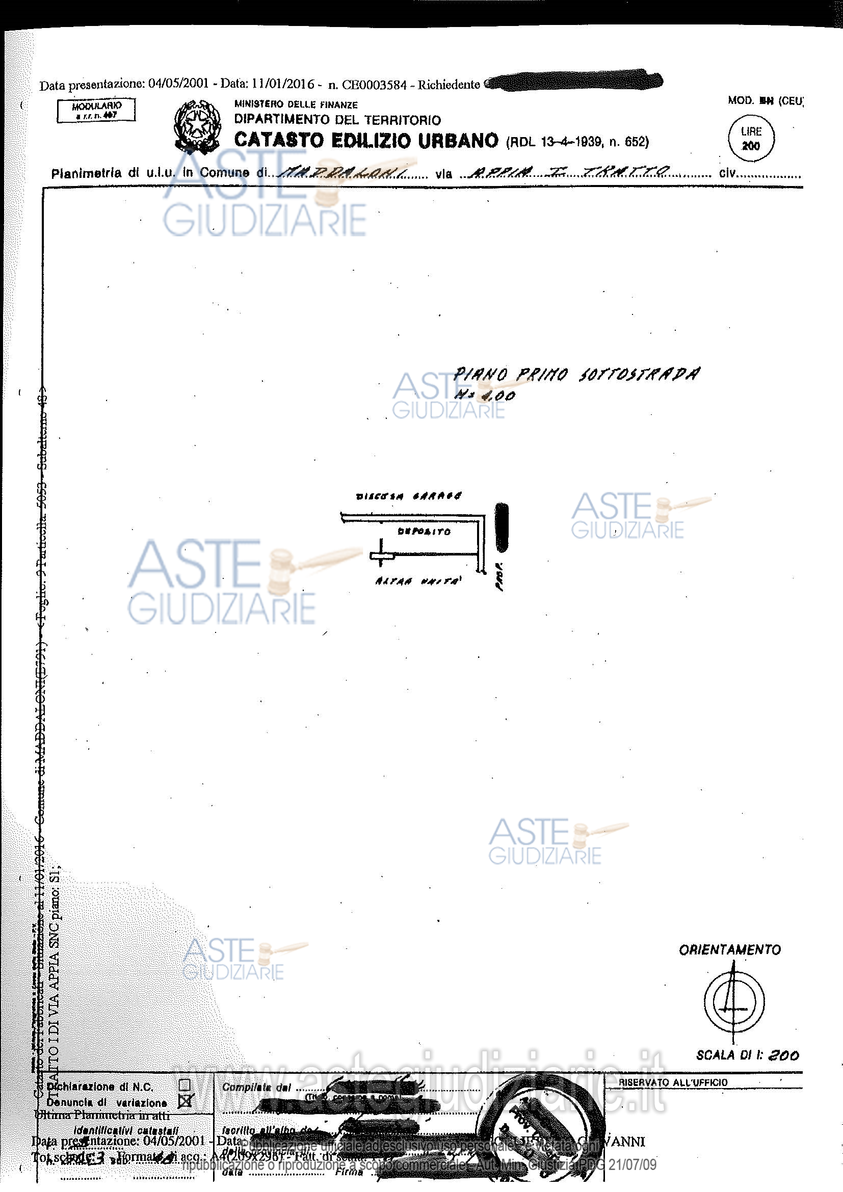 Planimetria del bene