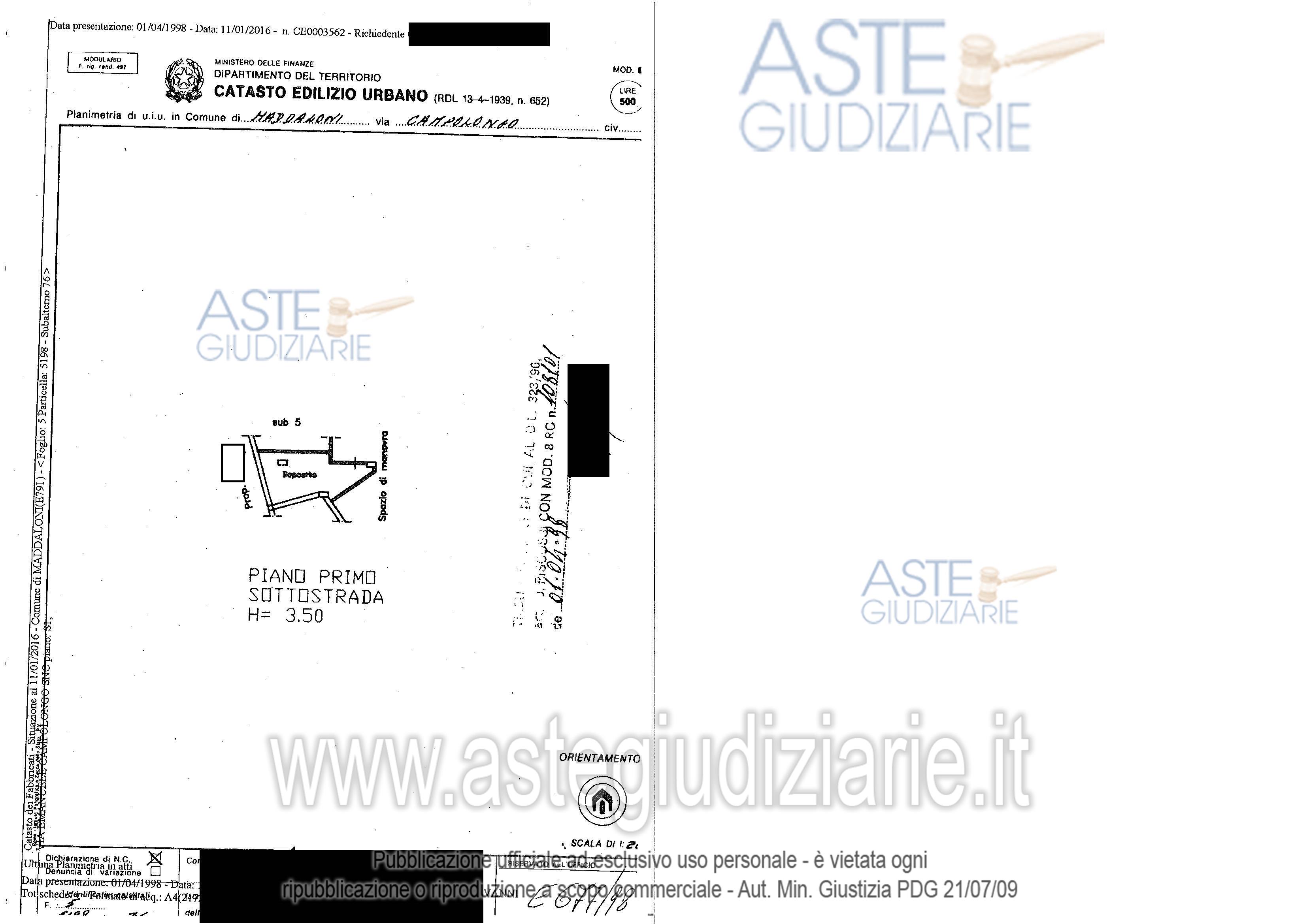 Planimetria del bene