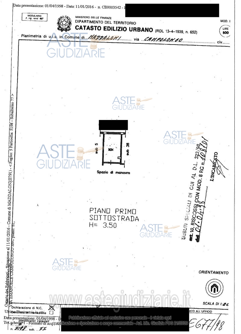 Planimetria del bene
