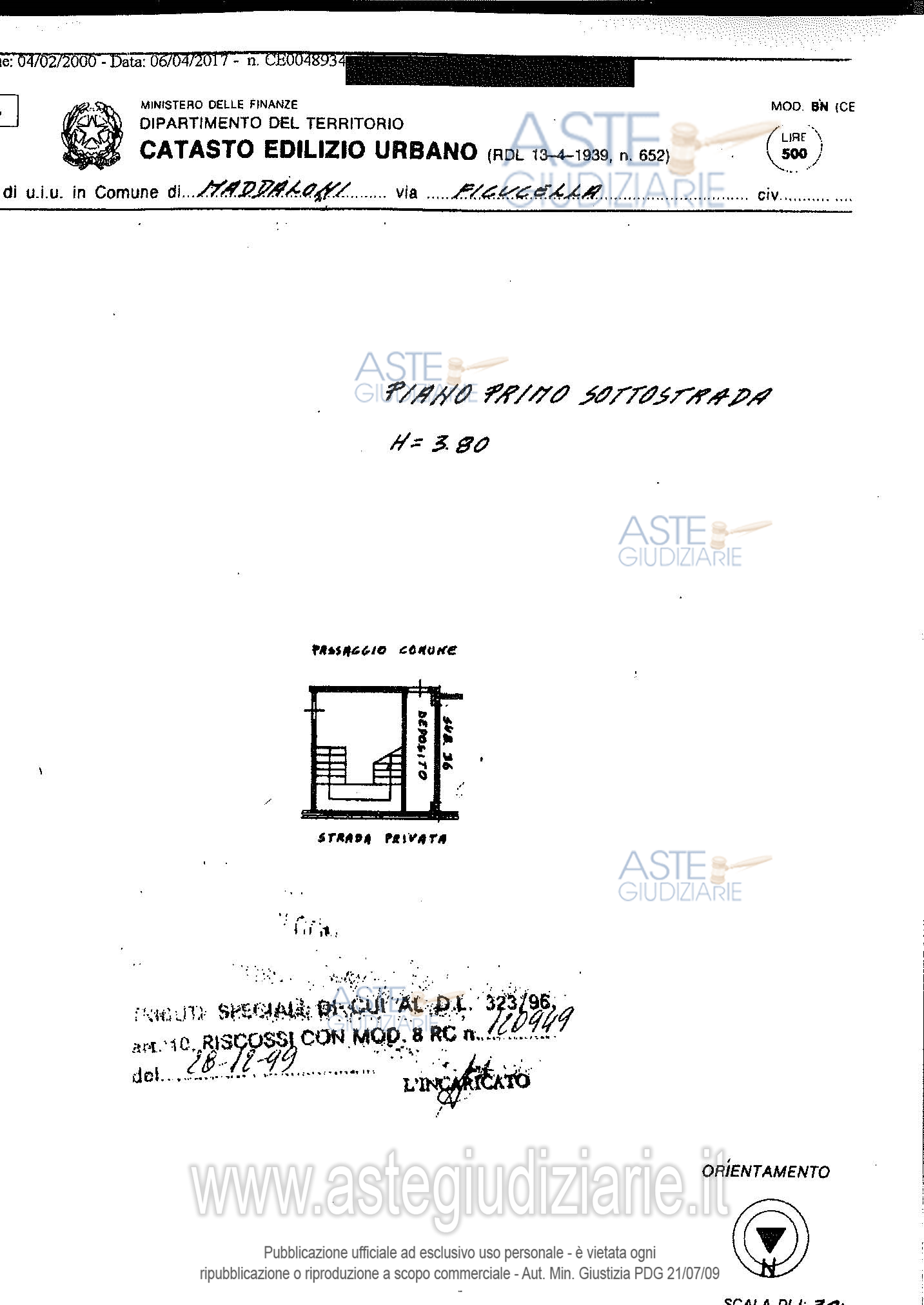 Planimetria del bene