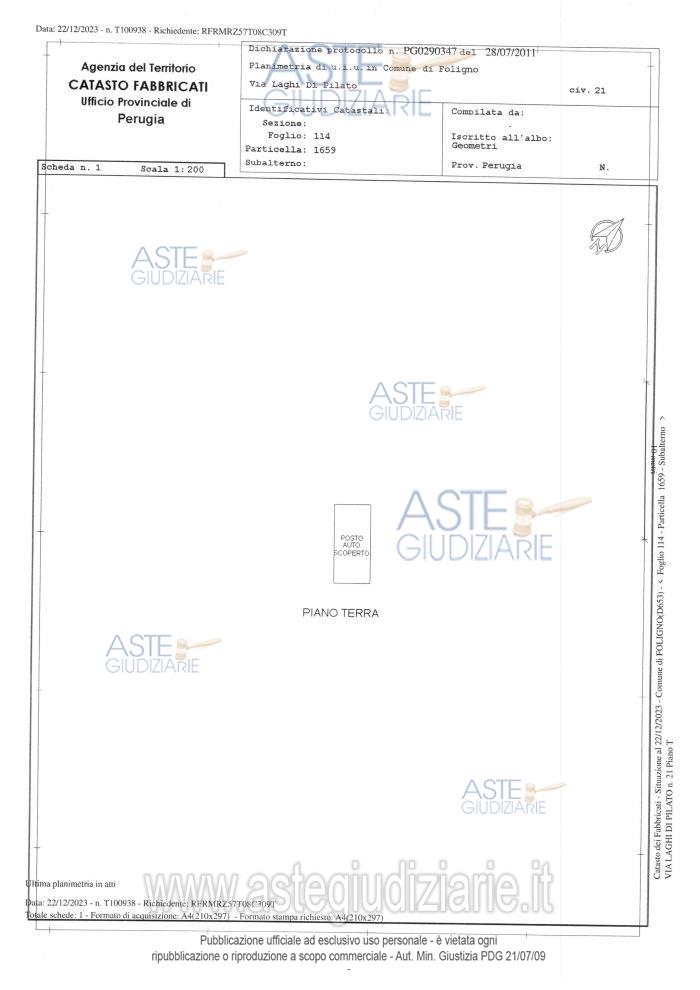 Planimetria del bene