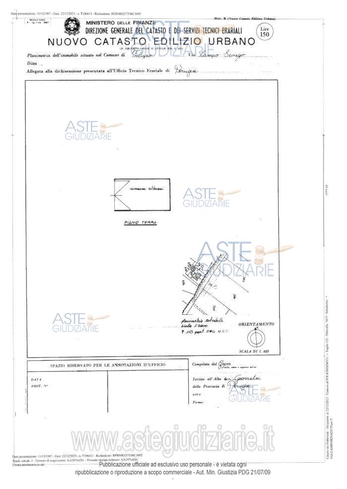 Planimetria del bene