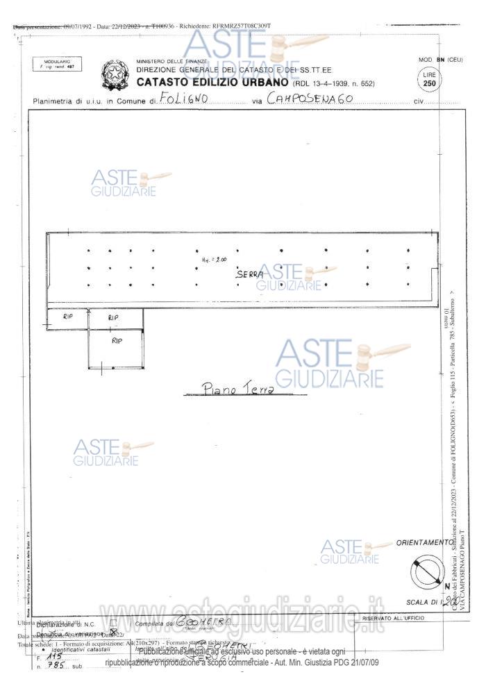 Planimetria del bene