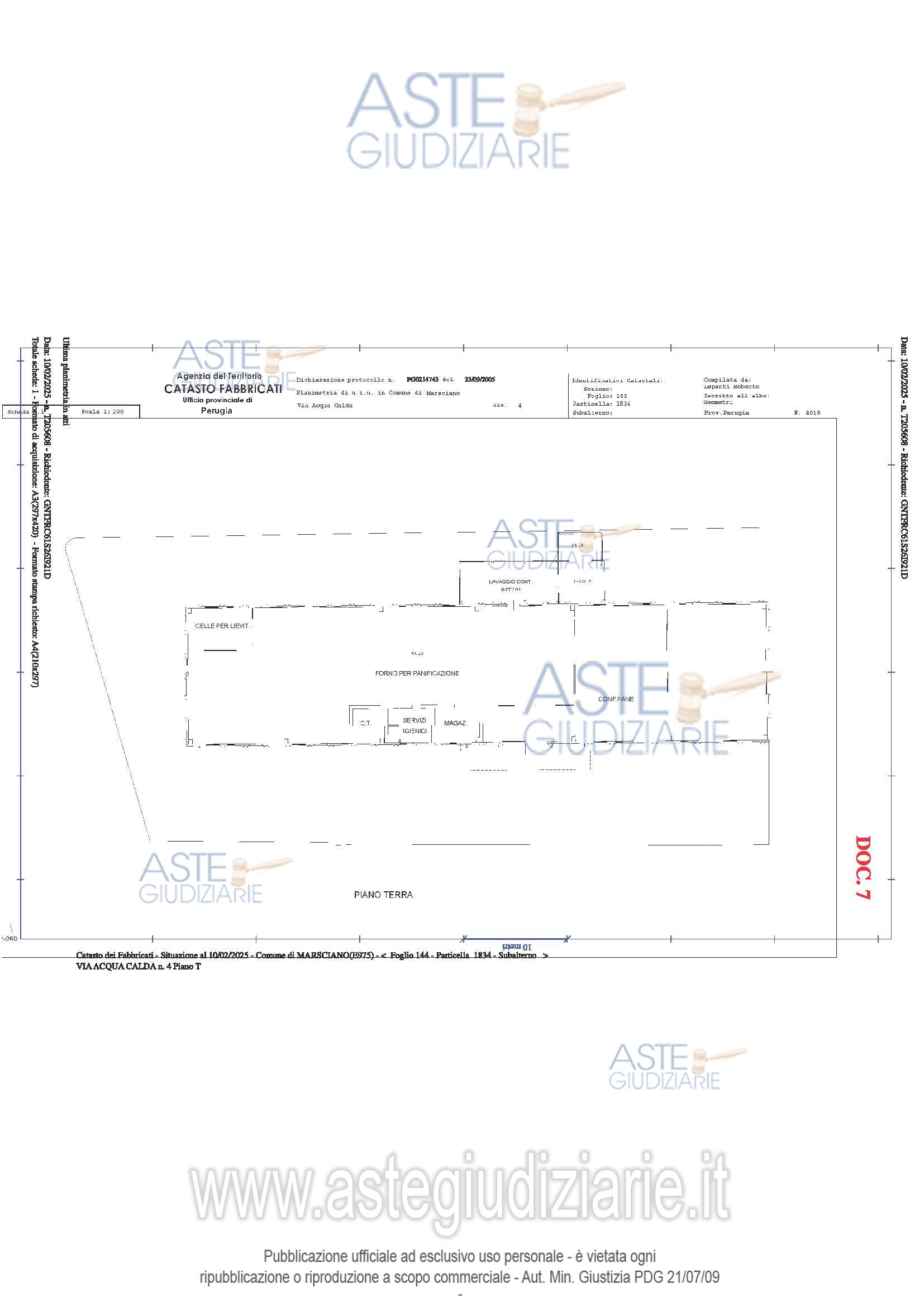 Planimetria del bene