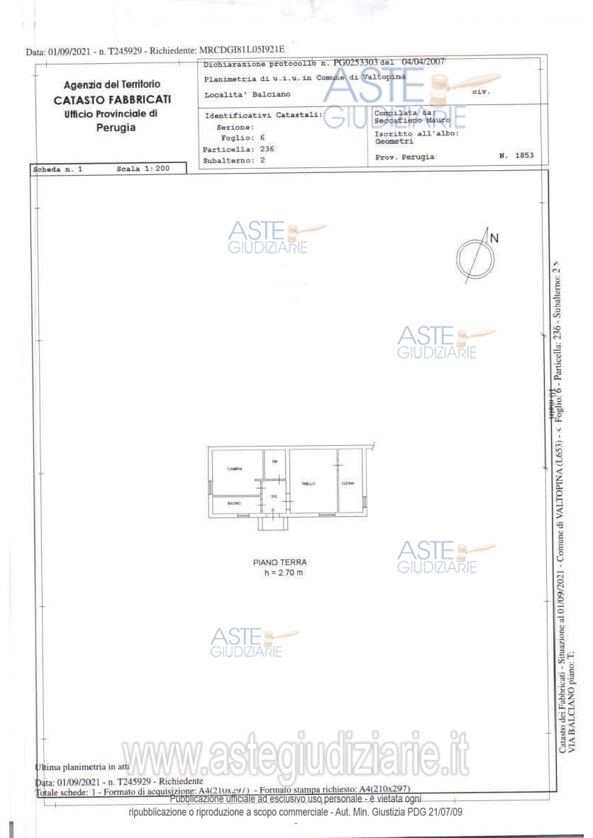 Planimetria del bene