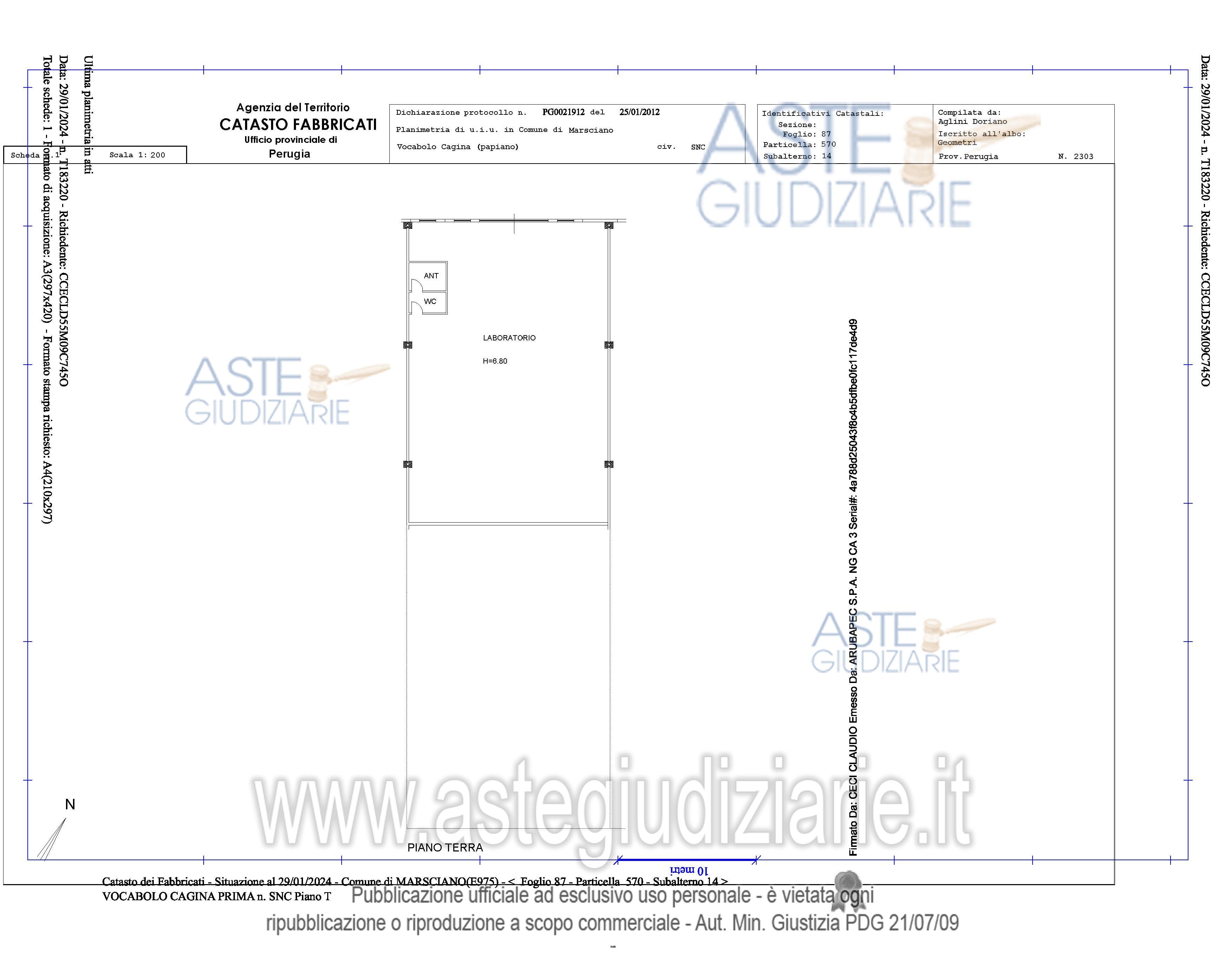 Planimetria del bene