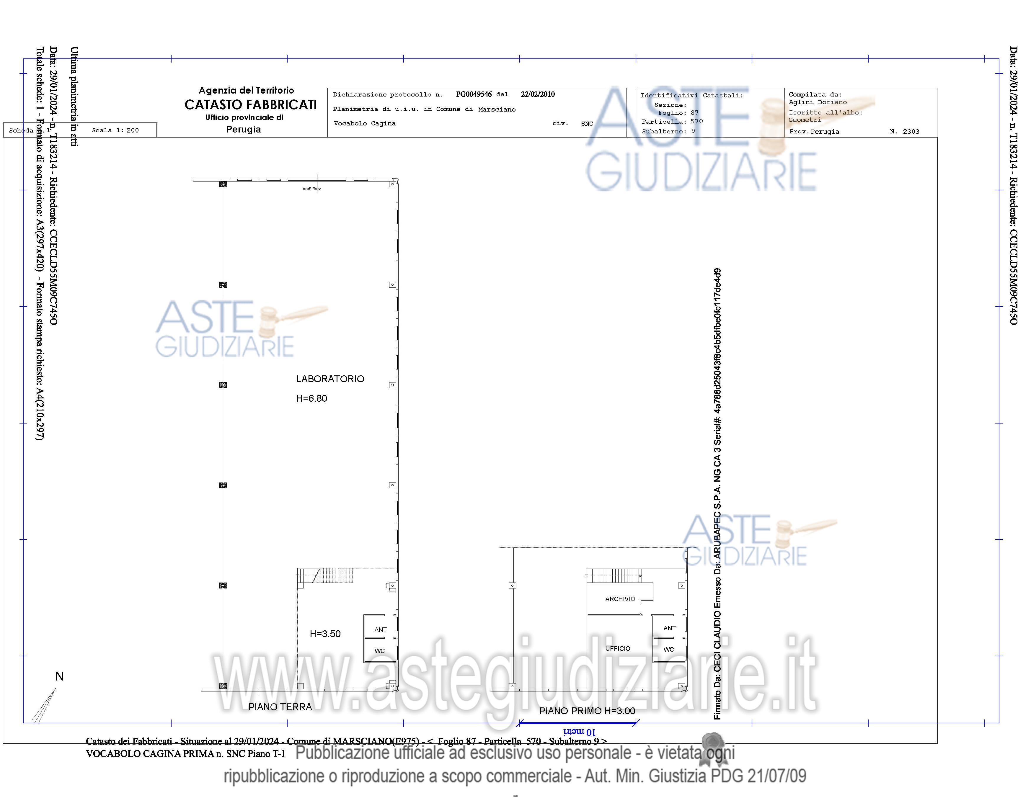 Planimetria del bene