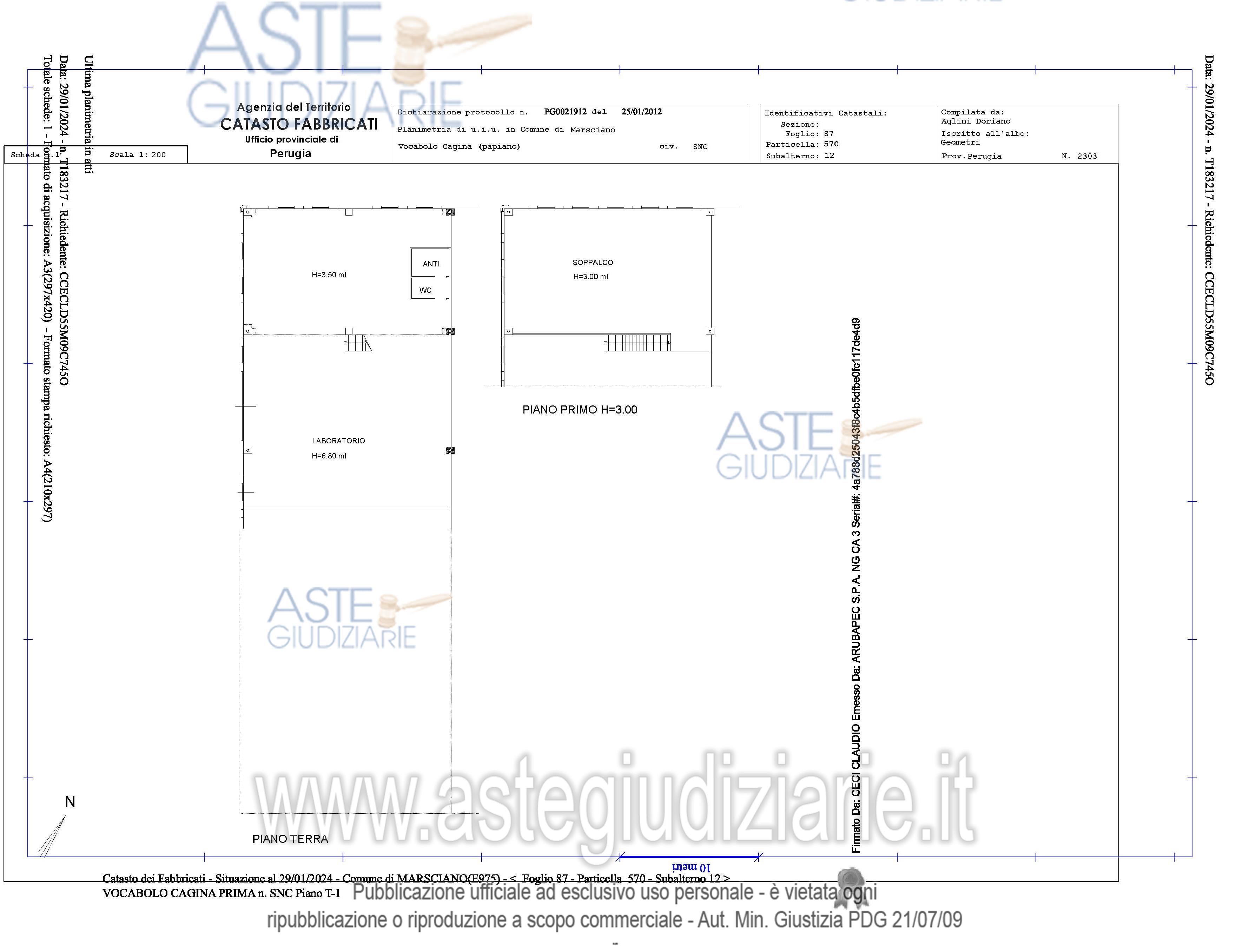 Planimetria del bene