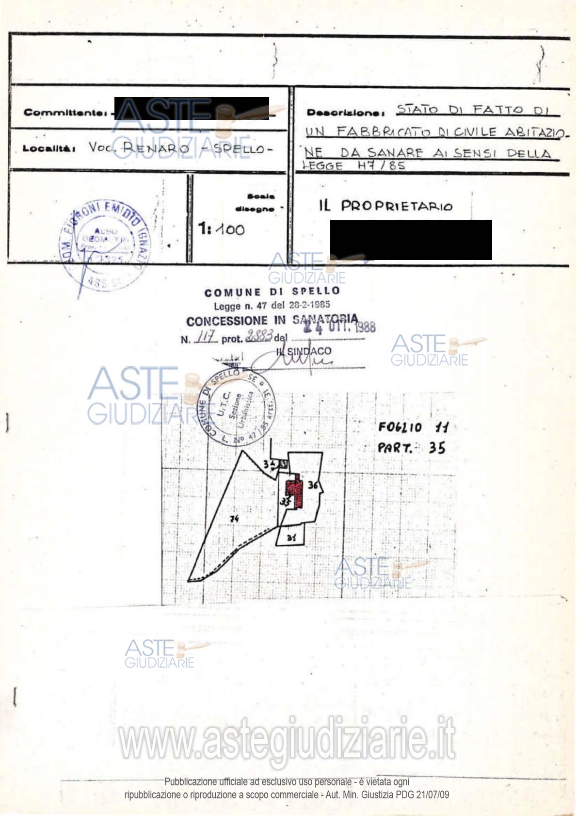 Planimetria del bene