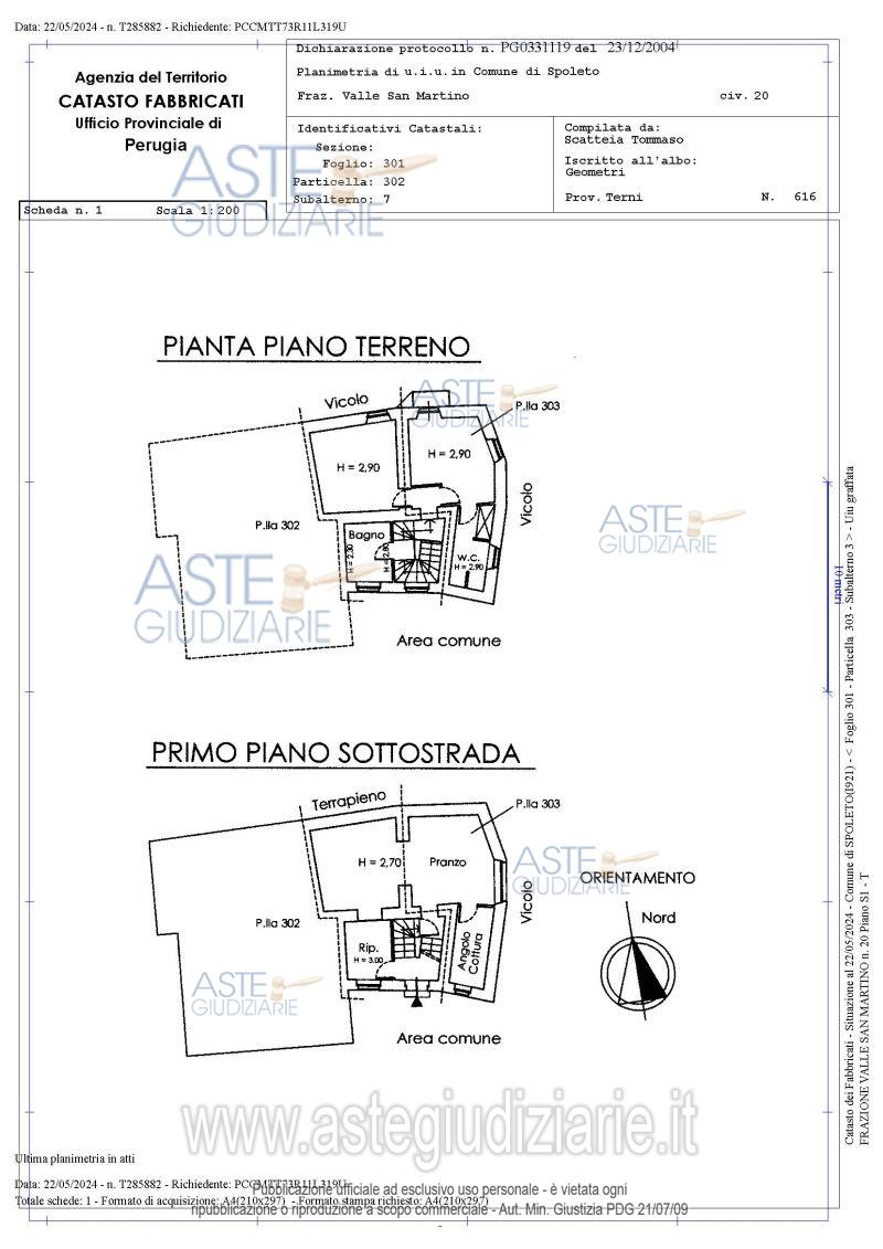 Planimetria del bene