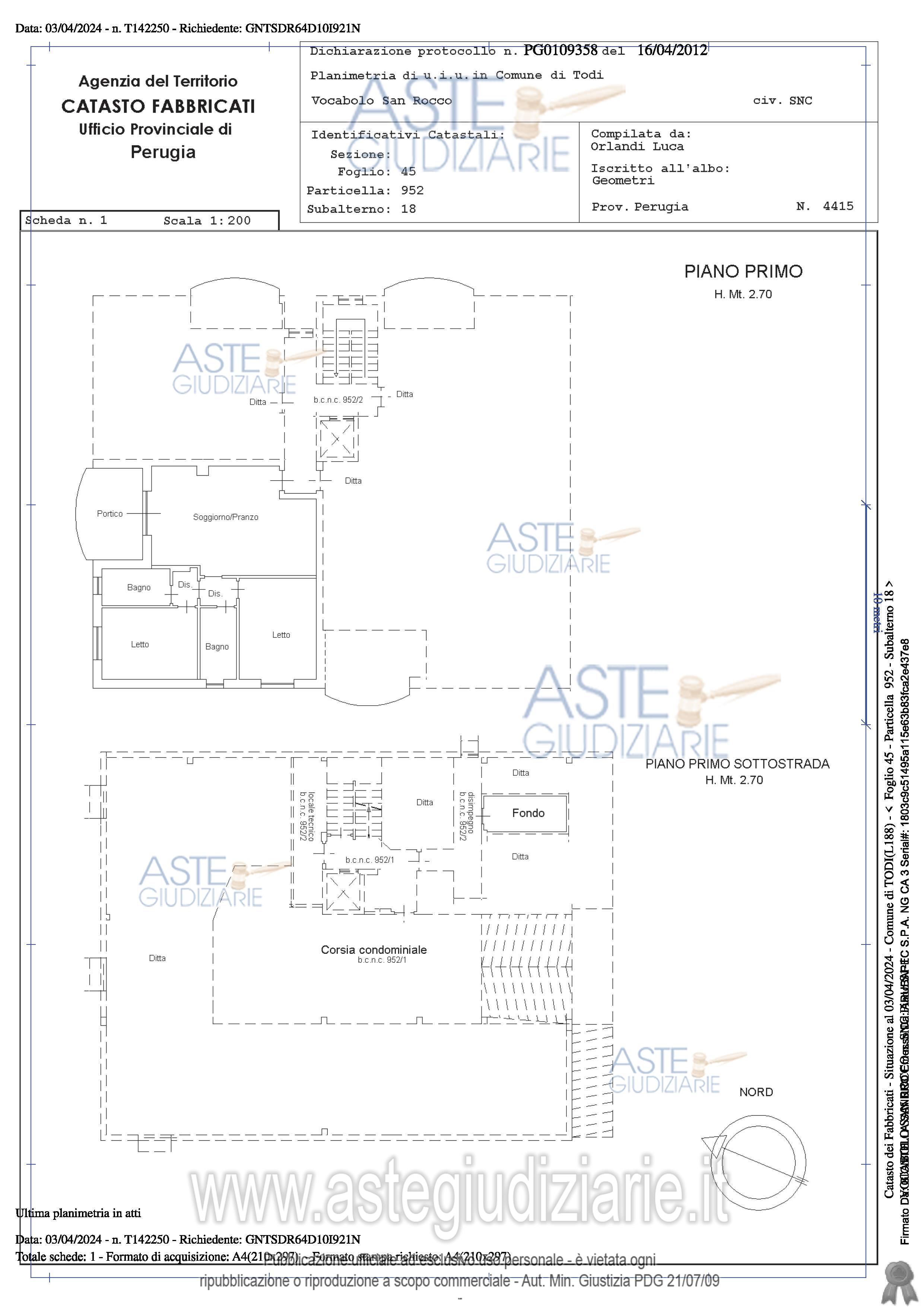 Planimetria del bene