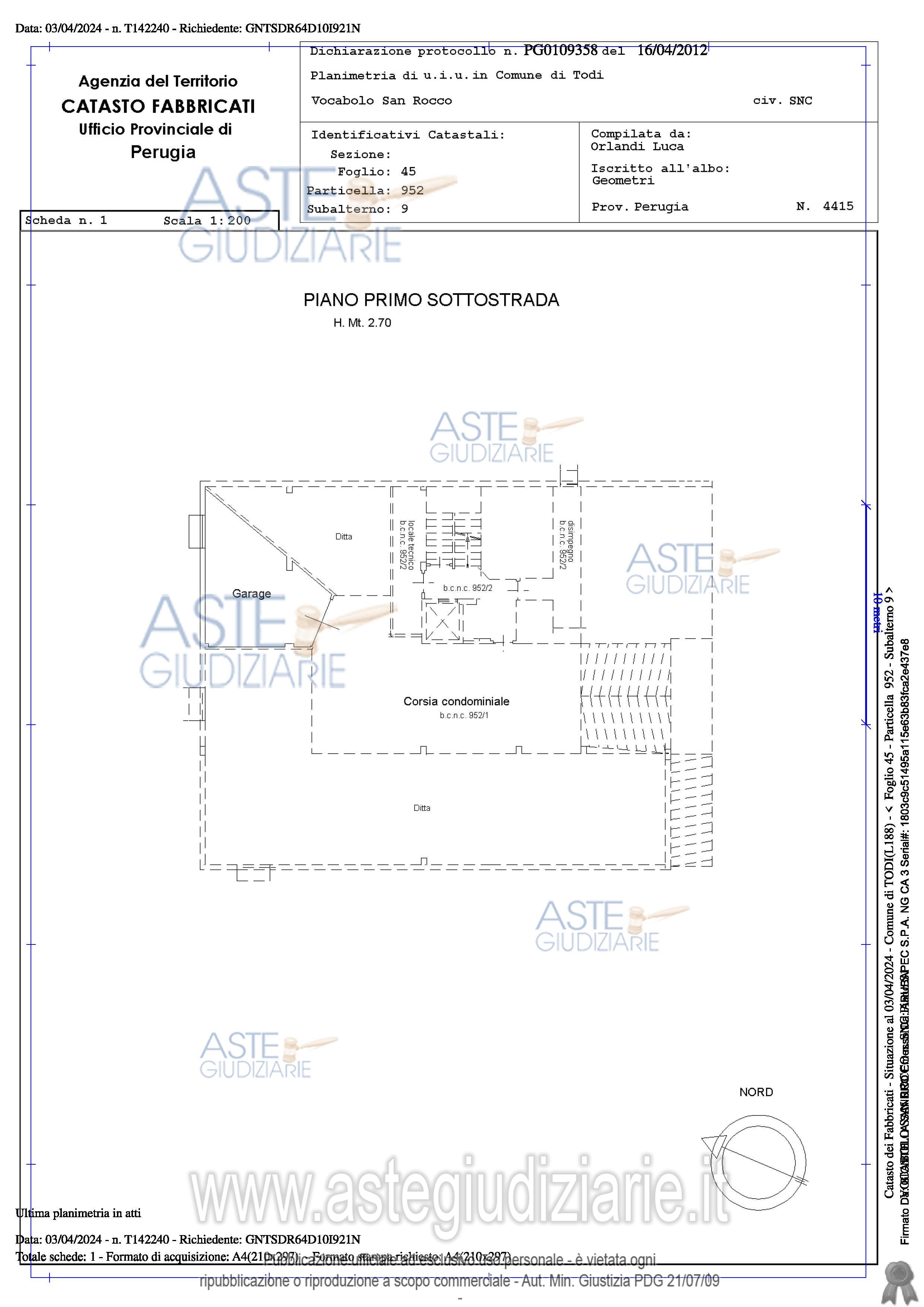 Planimetria del bene