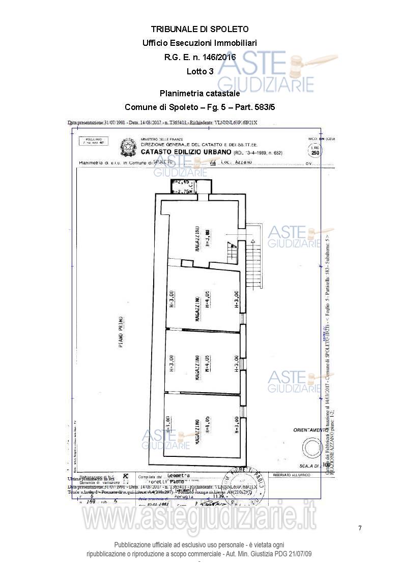 Planimetria del bene