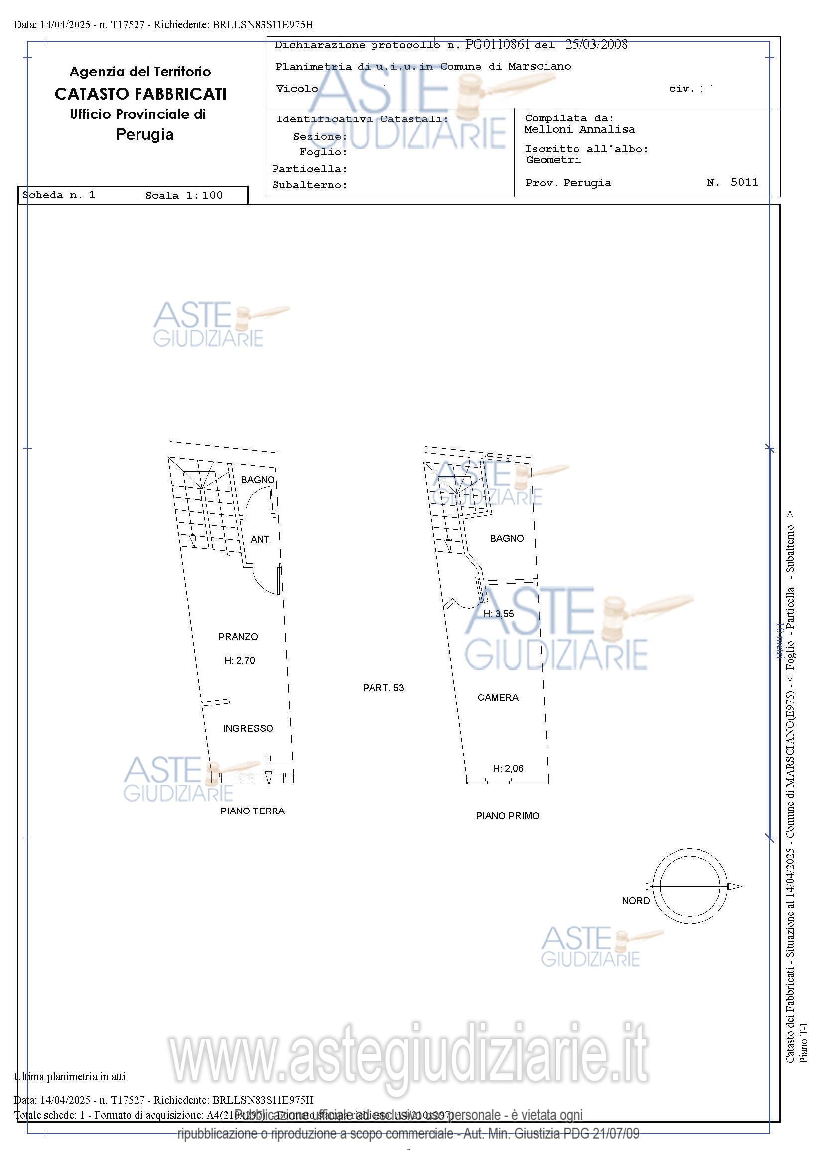 Planimetria del bene