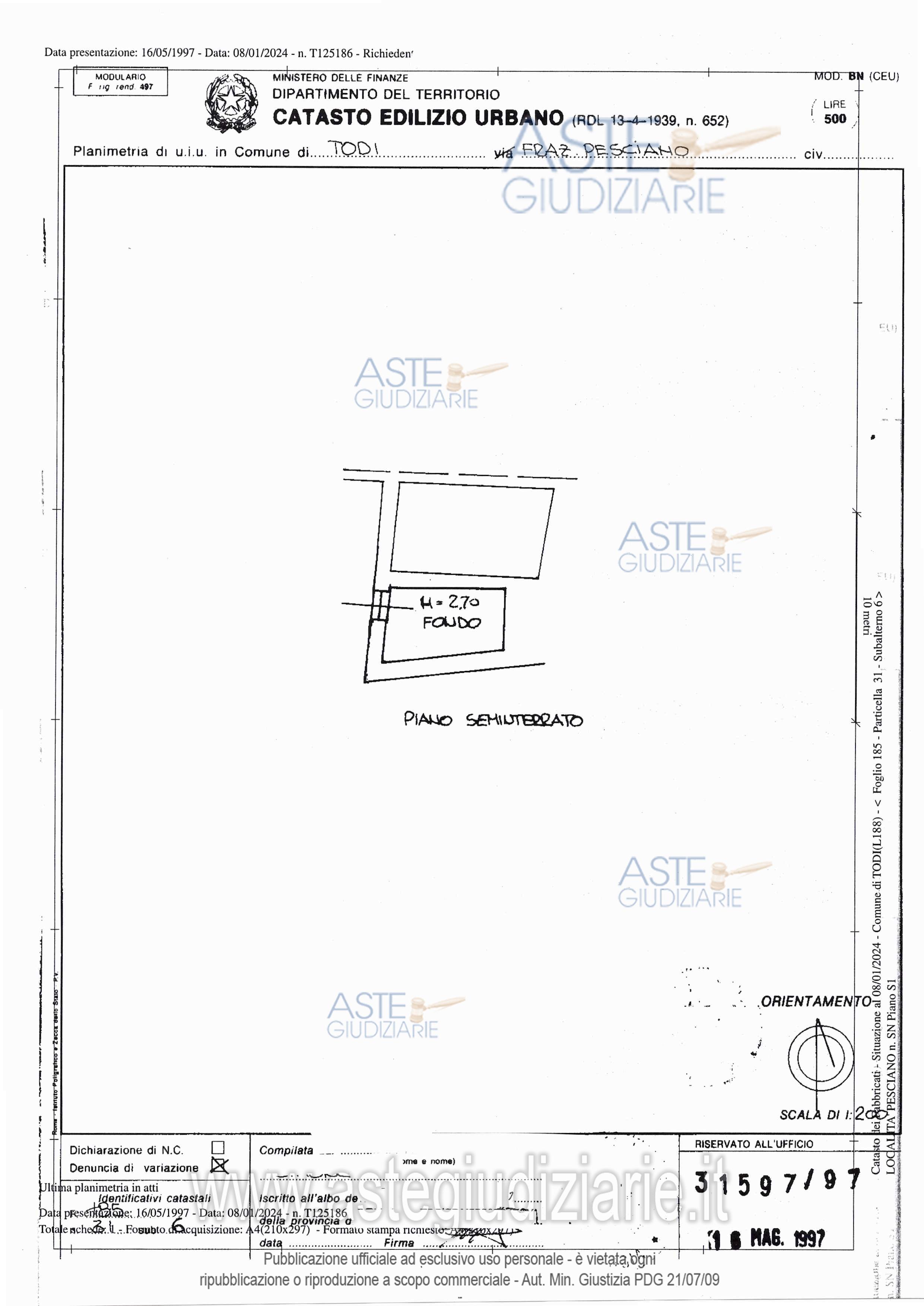 Planimetria del bene