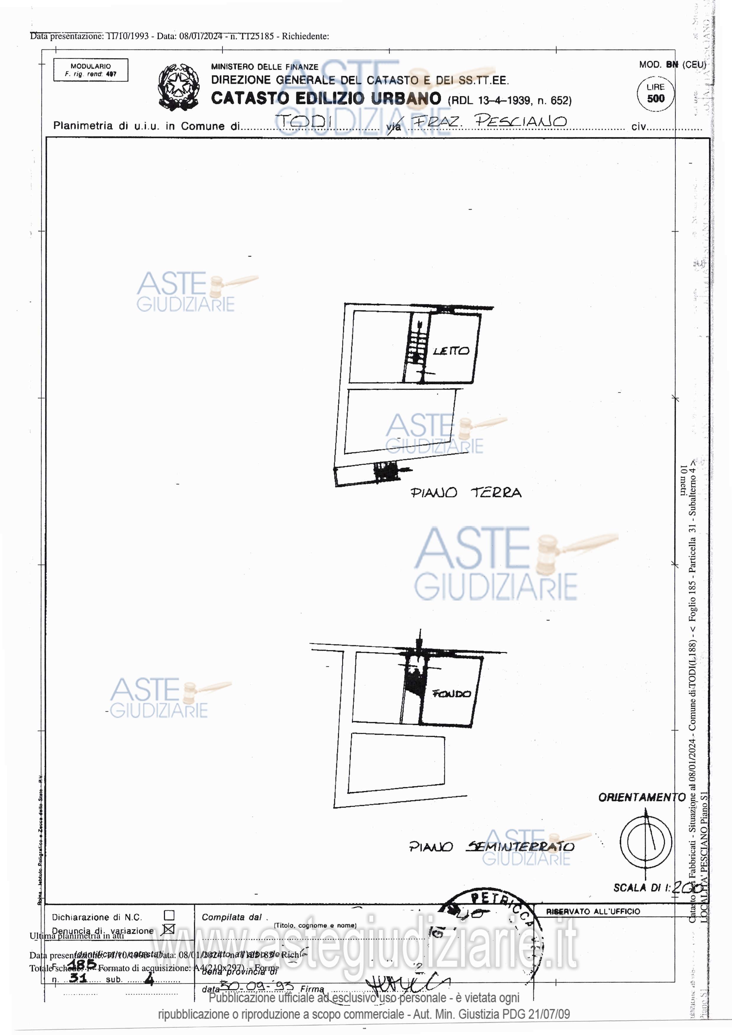 Planimetria del bene