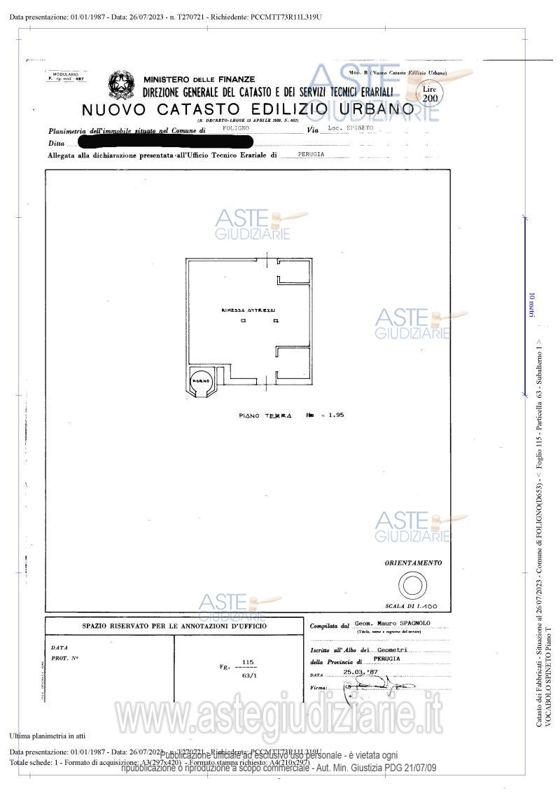 Planimetria del bene