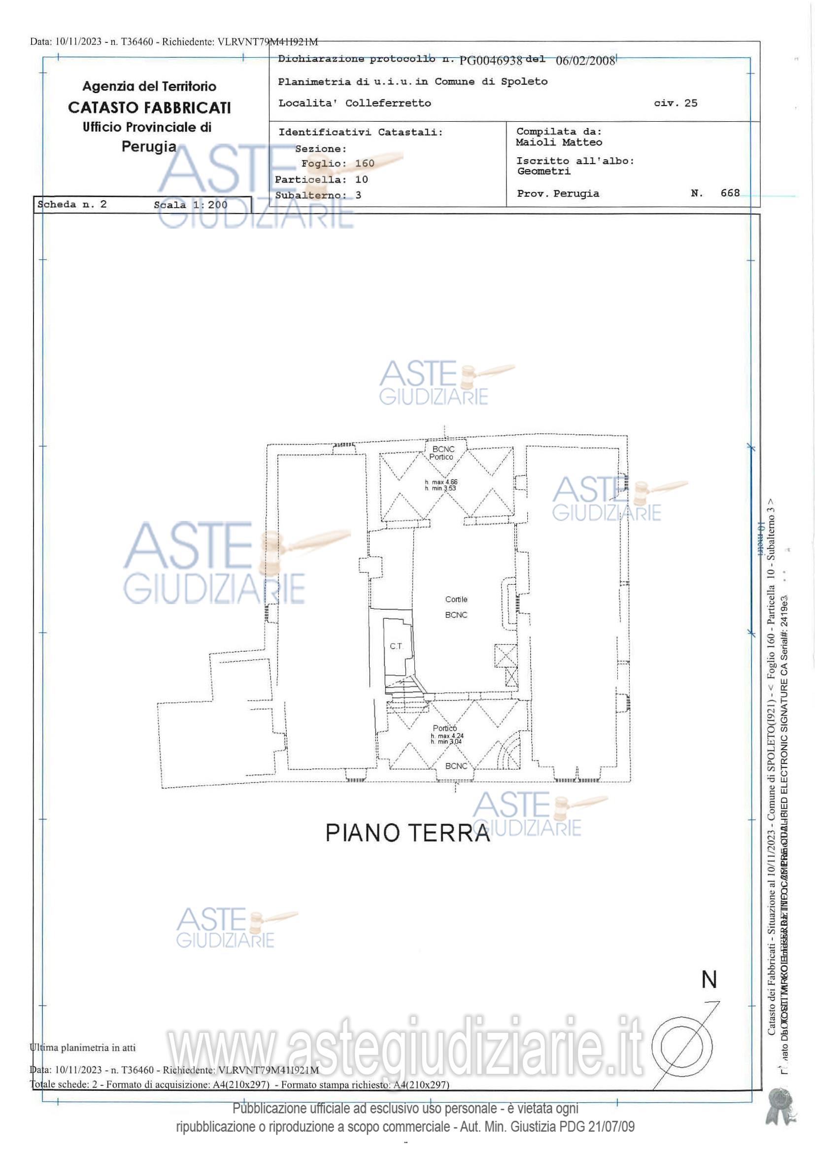 Planimetria del bene