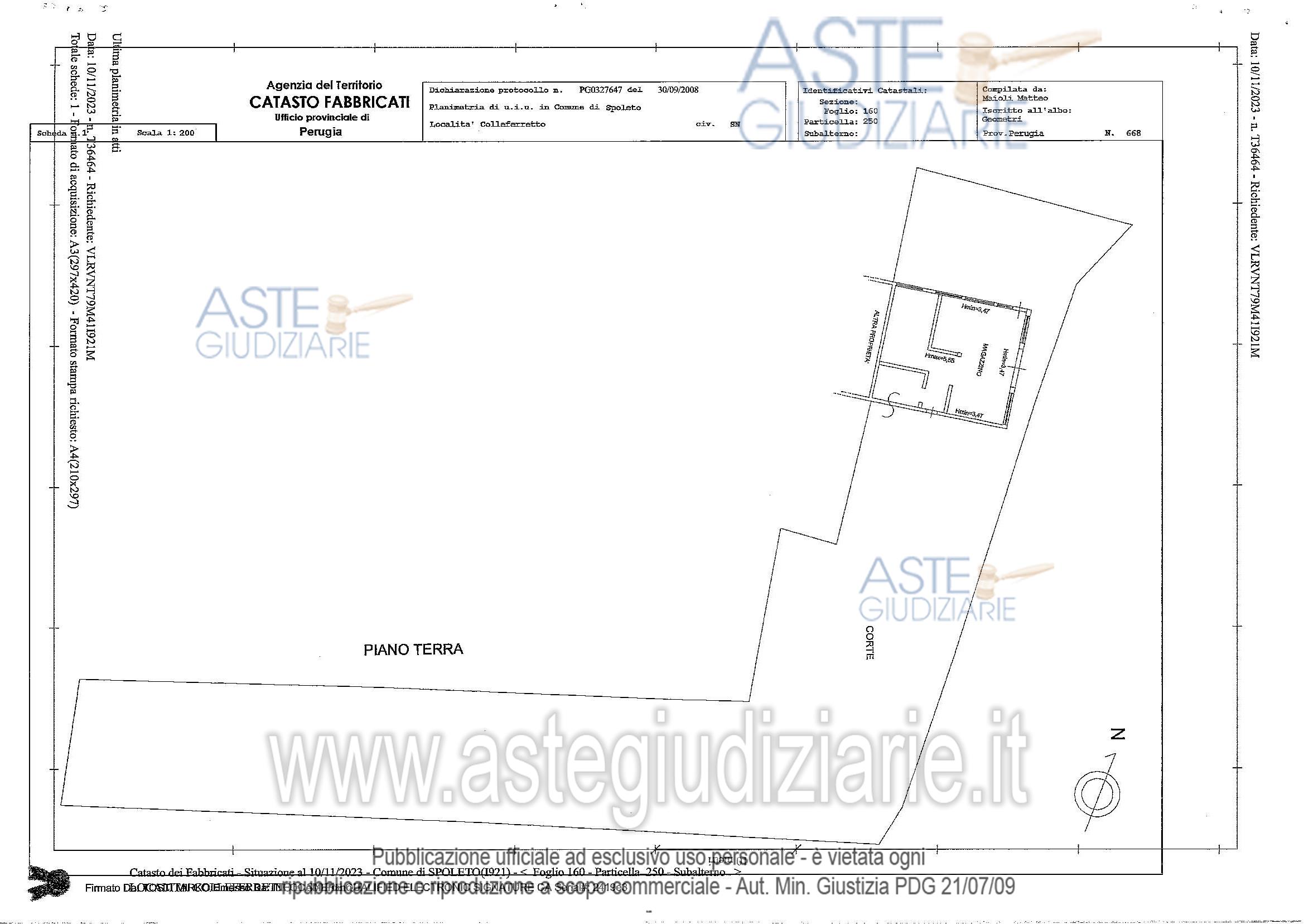 Planimetria del bene