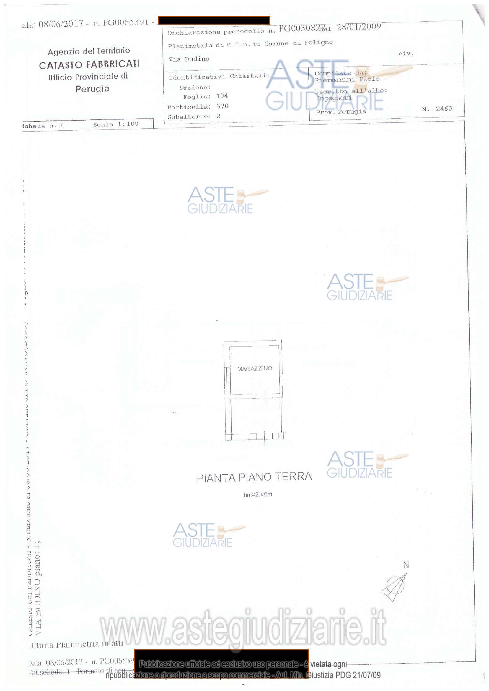 Planimetria del bene