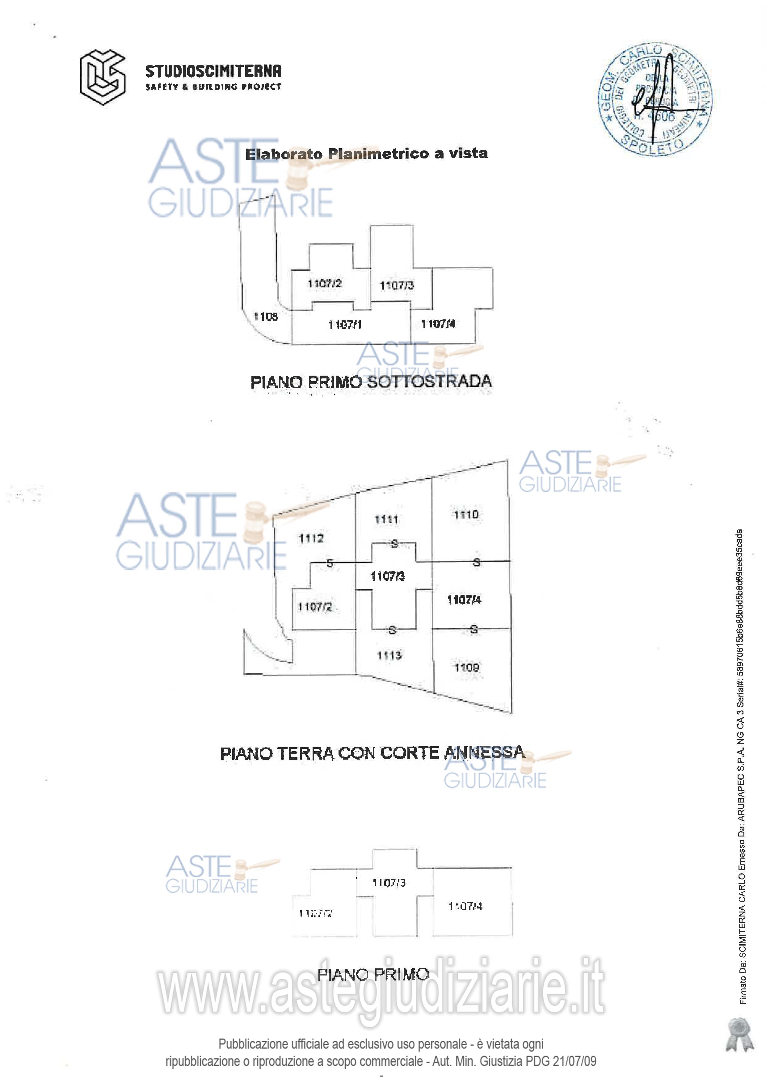 Planimetria del bene