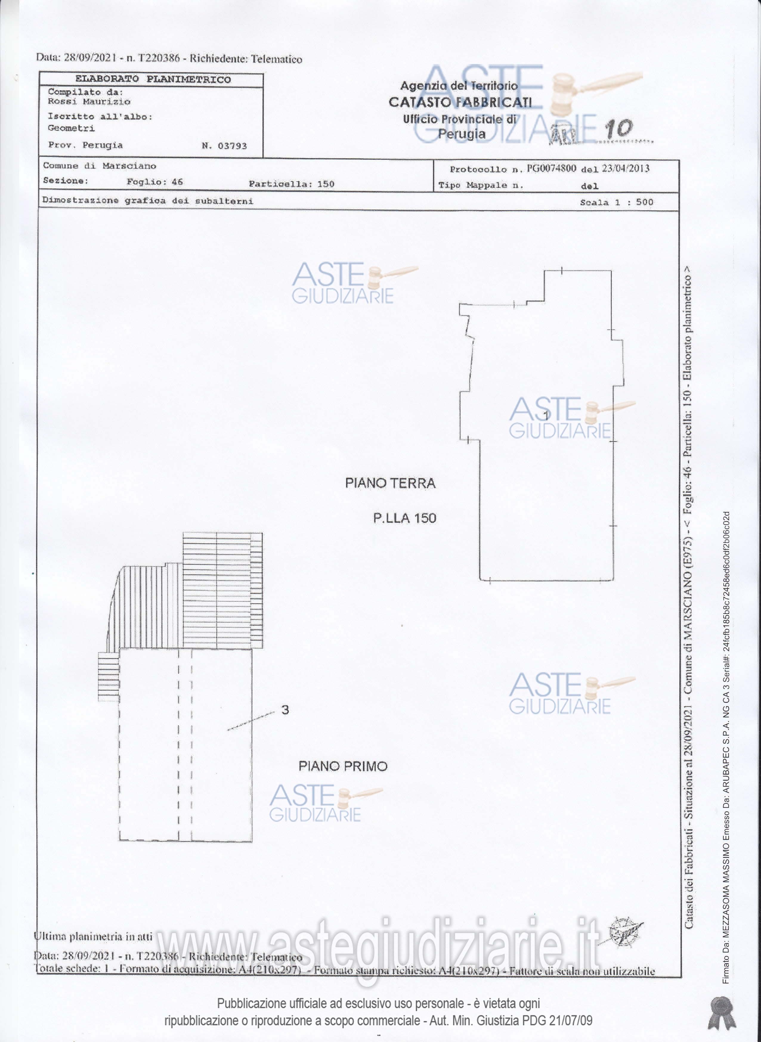 Planimetria del bene