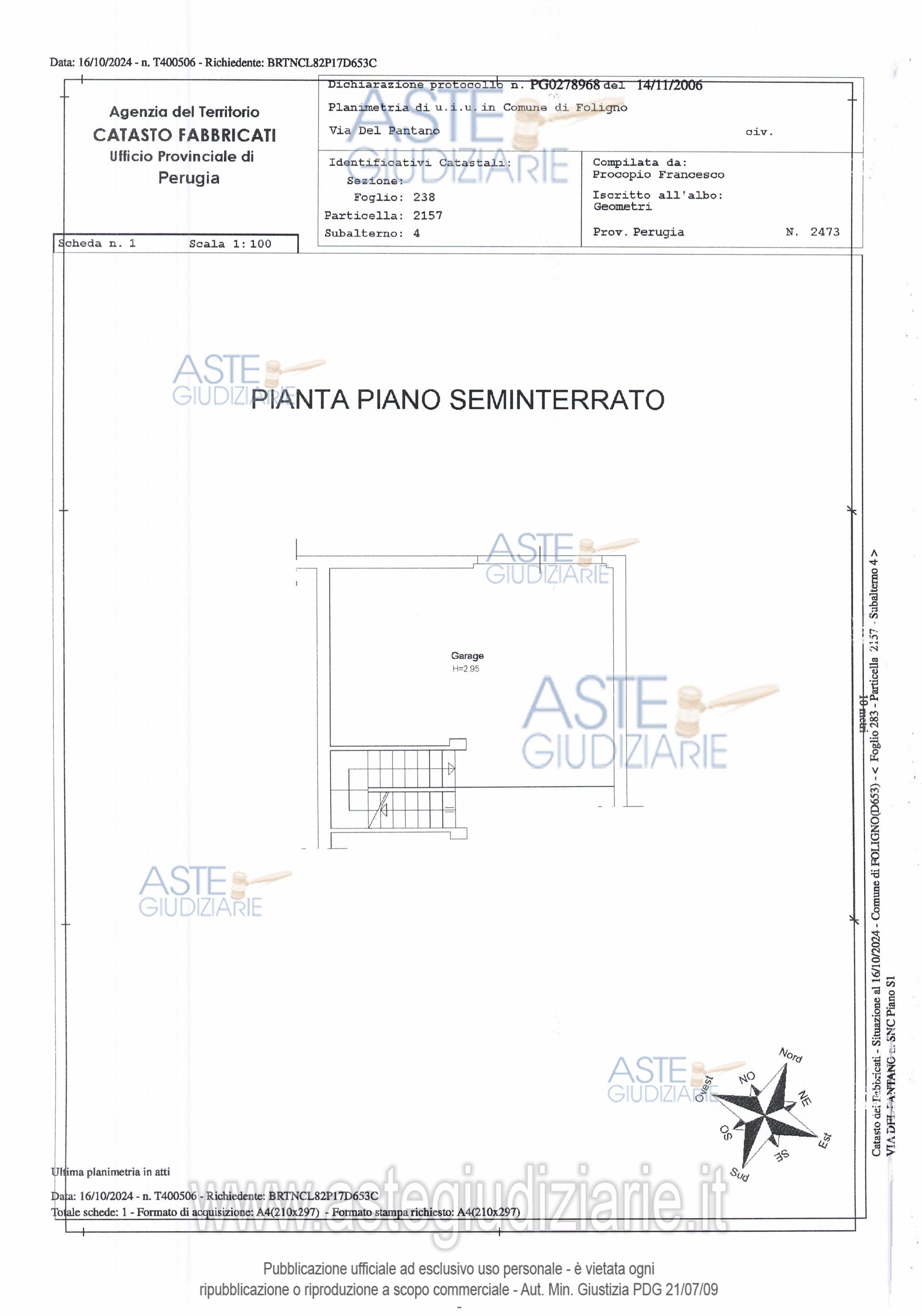 Planimetria del bene