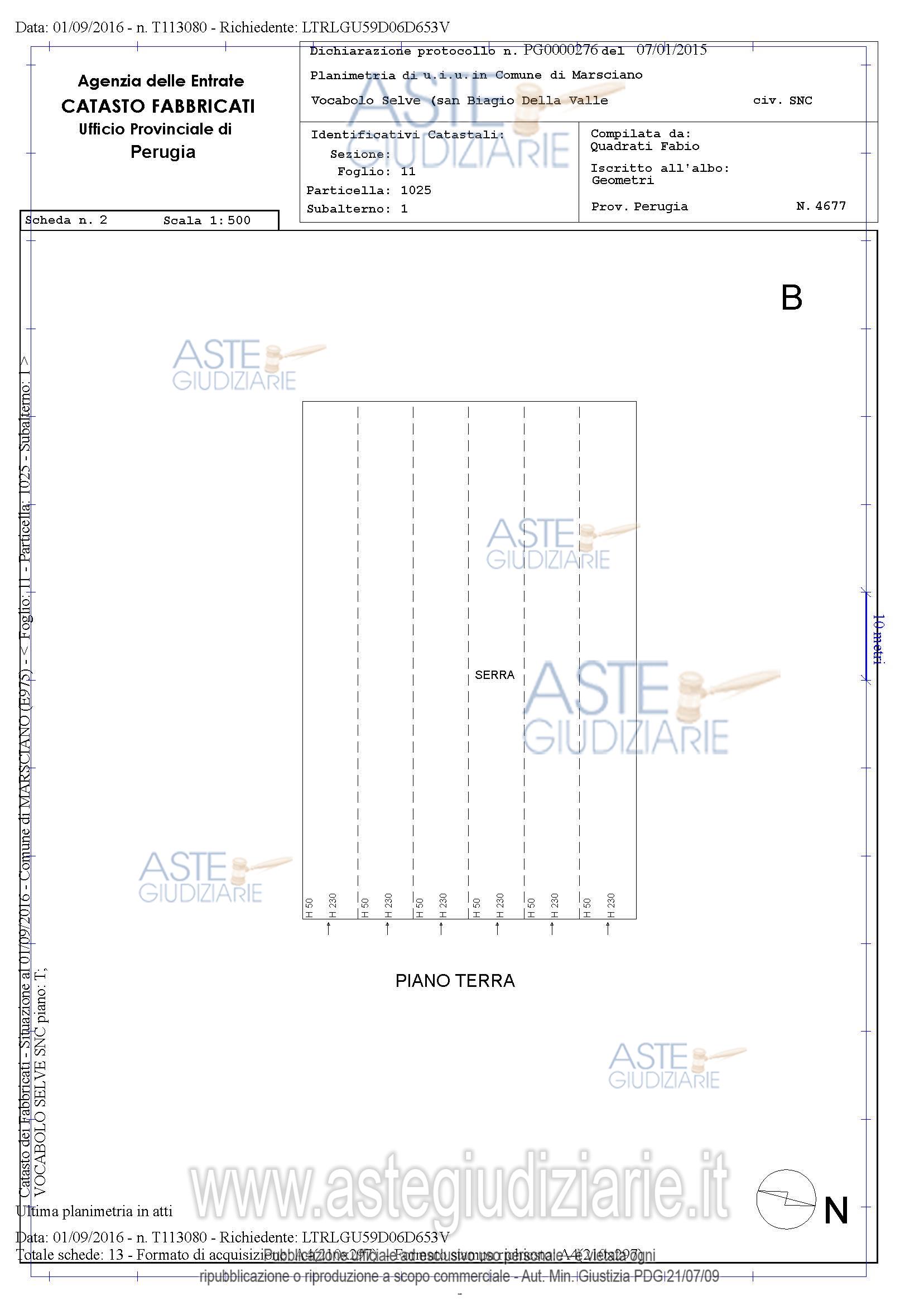 Planimetria del bene