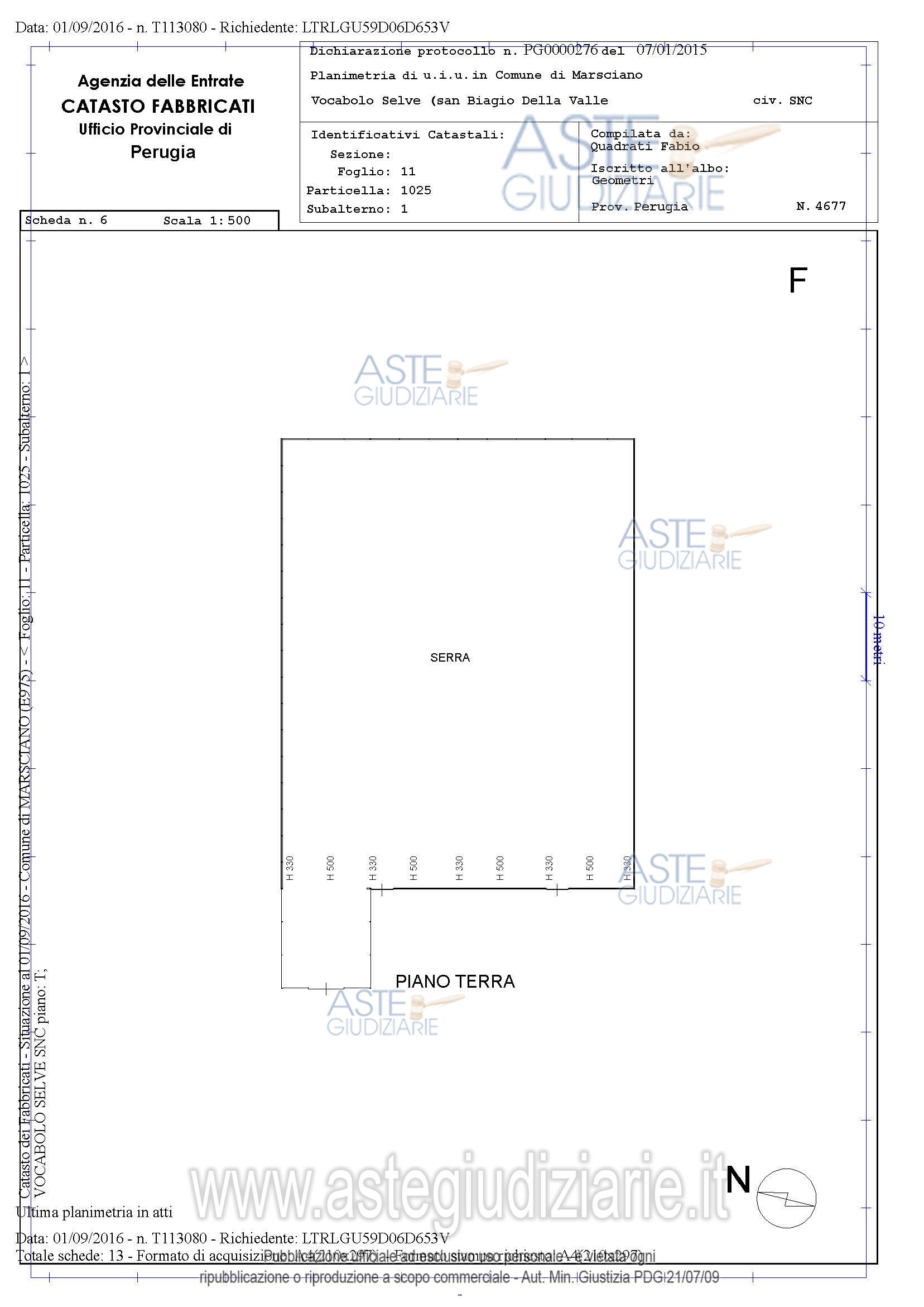 Planimetria del bene