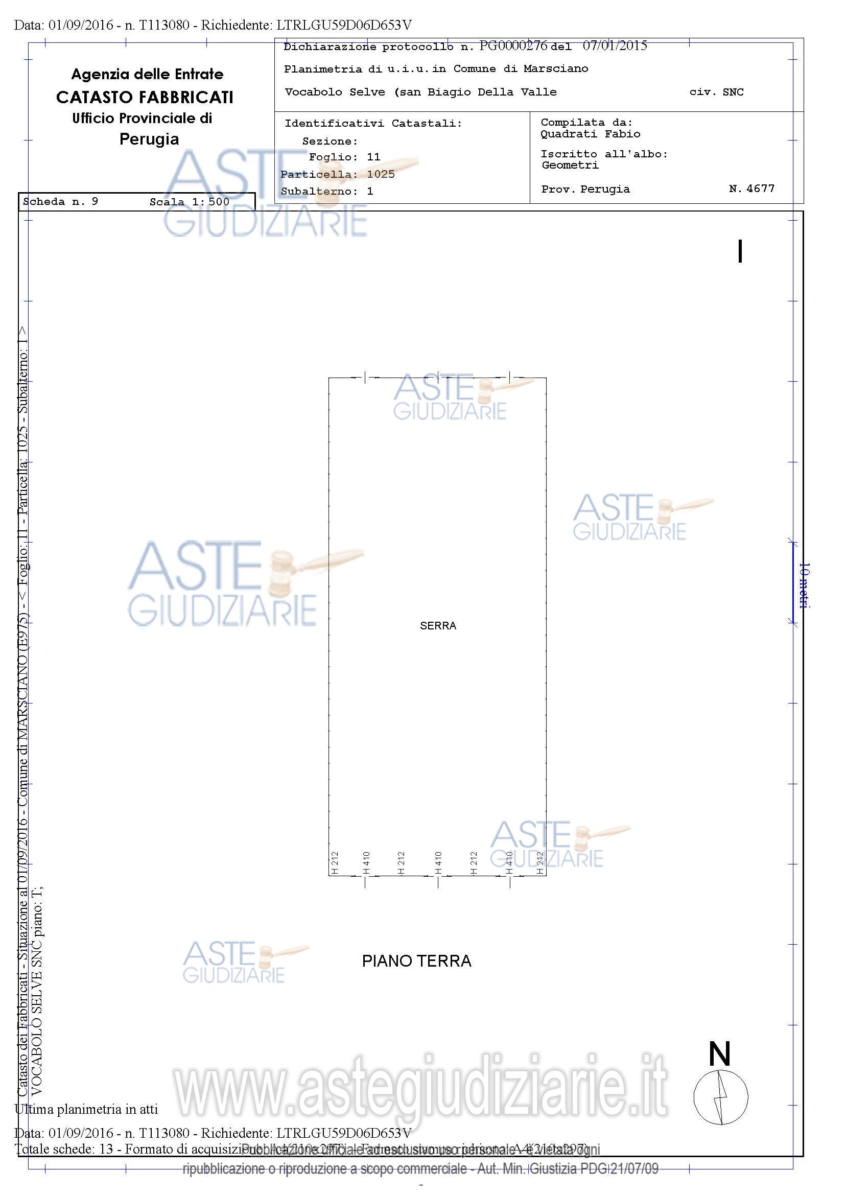 Planimetria del bene